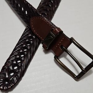 Nautica Essentials Braided Belt in Dark Brown Size 34